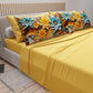 Draps en Coton, Parure de Lit avec Taies d'Oreiller à Imprimé Floral Numérique 05-16