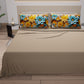 Draps en Coton, Parure de Lit avec Taies d'Oreiller à Imprimé Floral Numérique 05-16