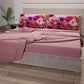 Draps en Coton, Parure de Lit avec Taies d'Oreiller à Imprimé Floral Numérique 05-17