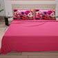 Draps en Coton, Parure de Lit avec Taies d'Oreiller à Imprimé Floral Numérique 05-17