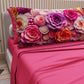 Draps en Coton, Parure de Lit avec Taies d'Oreiller à Imprimé Floral Numérique 05-17