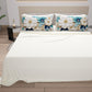 Draps en Coton, Parure de Lit avec Taies d'Oreiller à Imprimé Floral Numérique 05-19