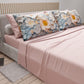 Draps en Coton, Parure de Lit avec Taies d'Oreiller à Imprimé Floral Numérique 05-20