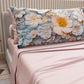 Draps en Coton, Parure de Lit avec Taies d'Oreiller à Imprimé Floral Numérique 05-20