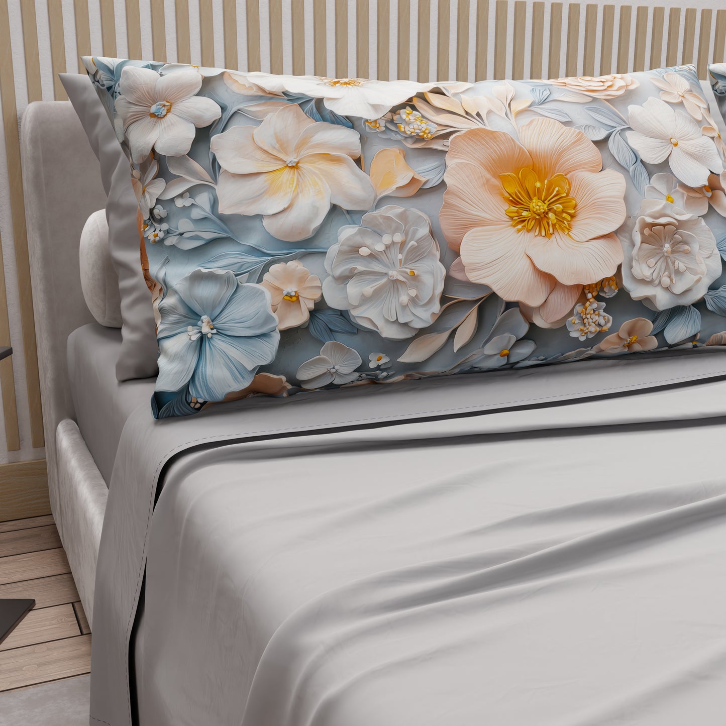 Lenzuola in Cotone, Completo Letto con Federe in Stampa Digitale Floreale 05-20