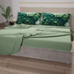 Draps en Coton, Parure de Lit avec Taies d'Oreiller à Imprimé Floral Numérique 05-22