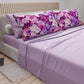 Draps en Coton, Parure de Lit avec Taies d'Oreiller à Imprimé Floral Numérique 05-23