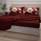 Draps en Coton, Parure de Lit avec Taies d'Oreiller à Imprimé Floral Numérique 05-24