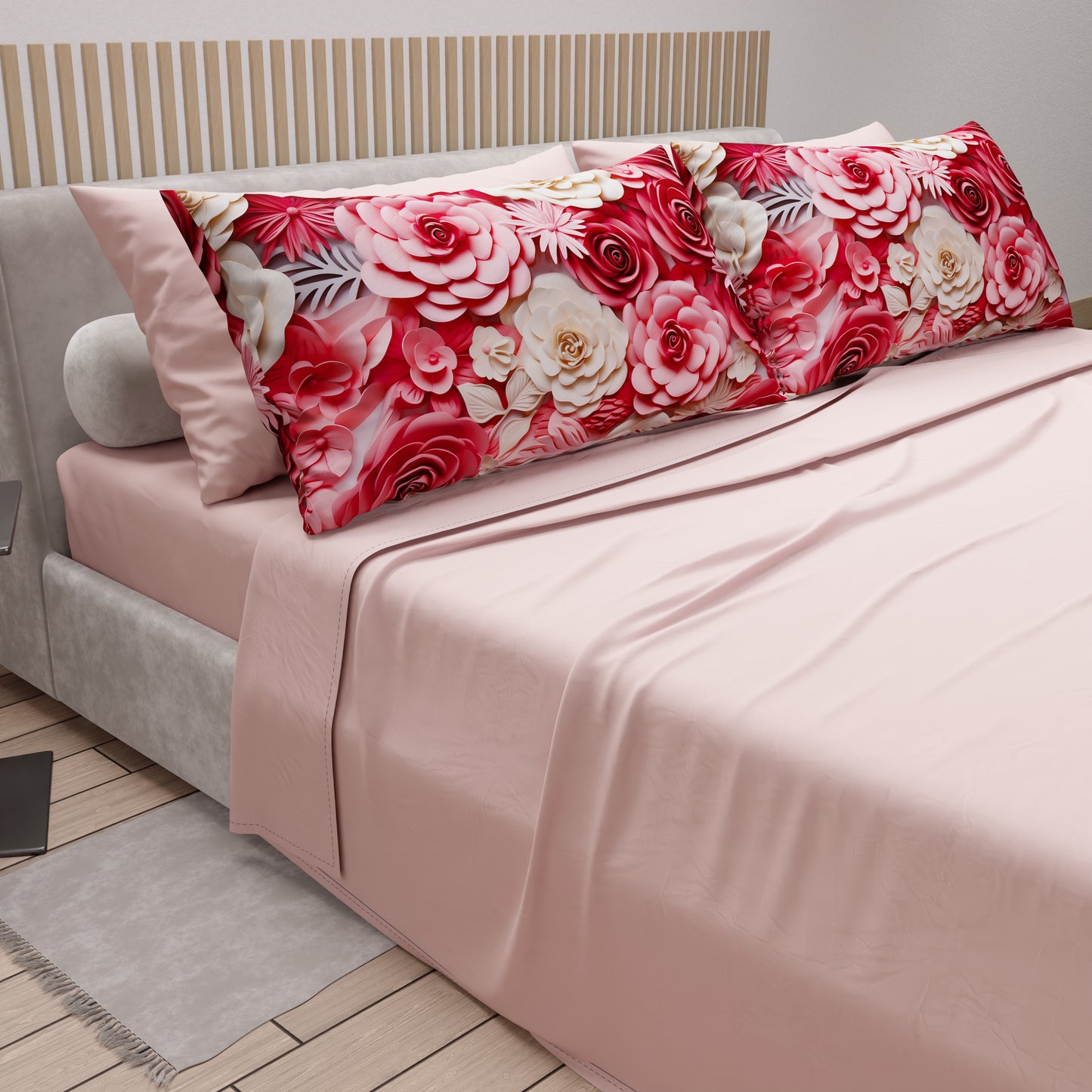 Lenzuola in Cotone, Completo Letto con Federe in Stampa Digitale Floreale 05-3