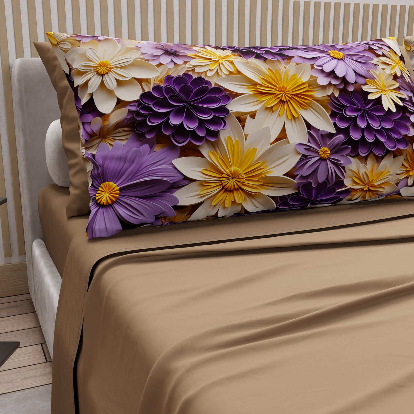 Lenzuola in Cotone, Completo Letto con Federe in Stampa Digitale Floreale 05-4