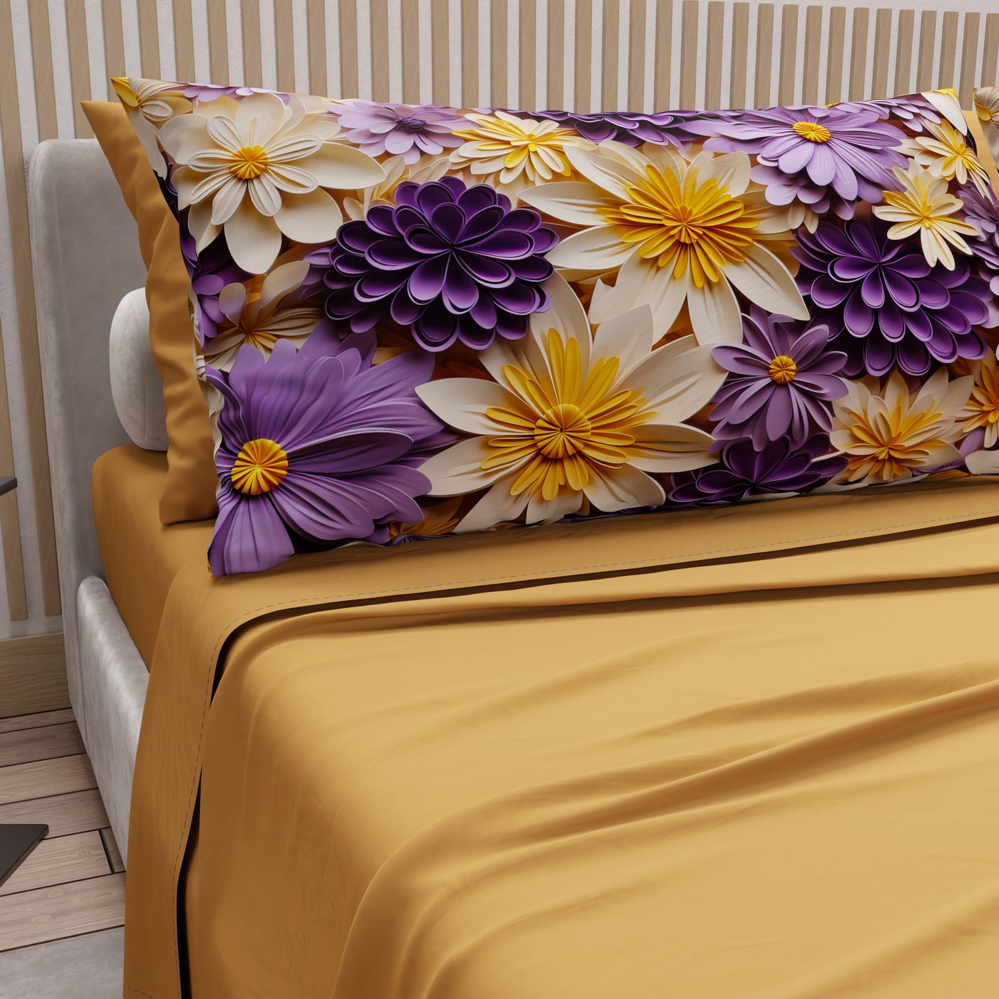 Lenzuola in Cotone, Completo Letto con Federe in Stampa Digitale Floreale 05-4