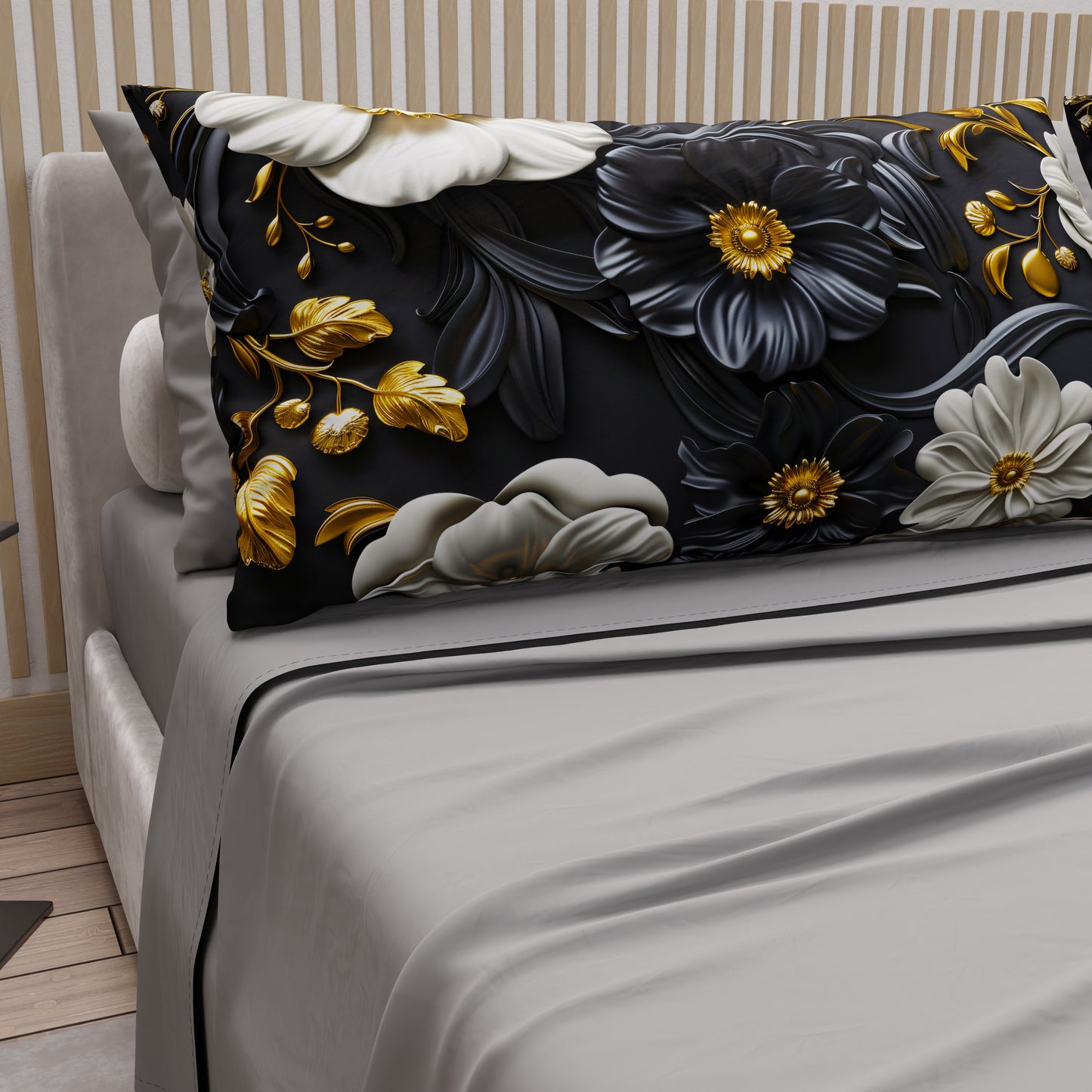 Lenzuola in Cotone, Completo Letto con Federe in Stampa Digitale Floreale 05-6