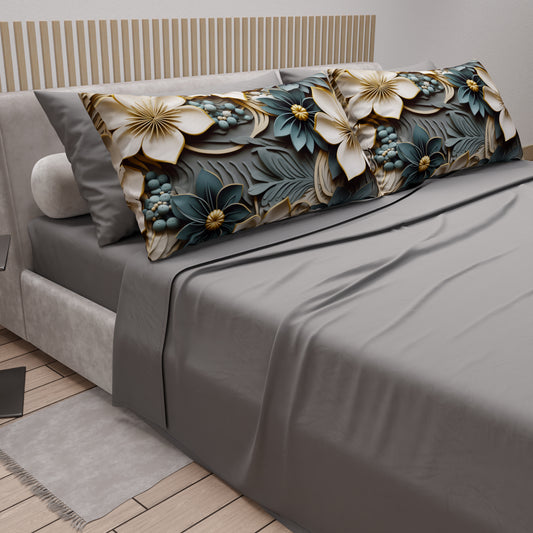 Lenzuola in Cotone, Completo Letto con Federe in Stampa Digitale Floreale 05-8