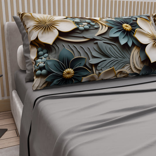 Lenzuola in Cotone, Completo Letto con Federe in Stampa Digitale Floreale 05-8