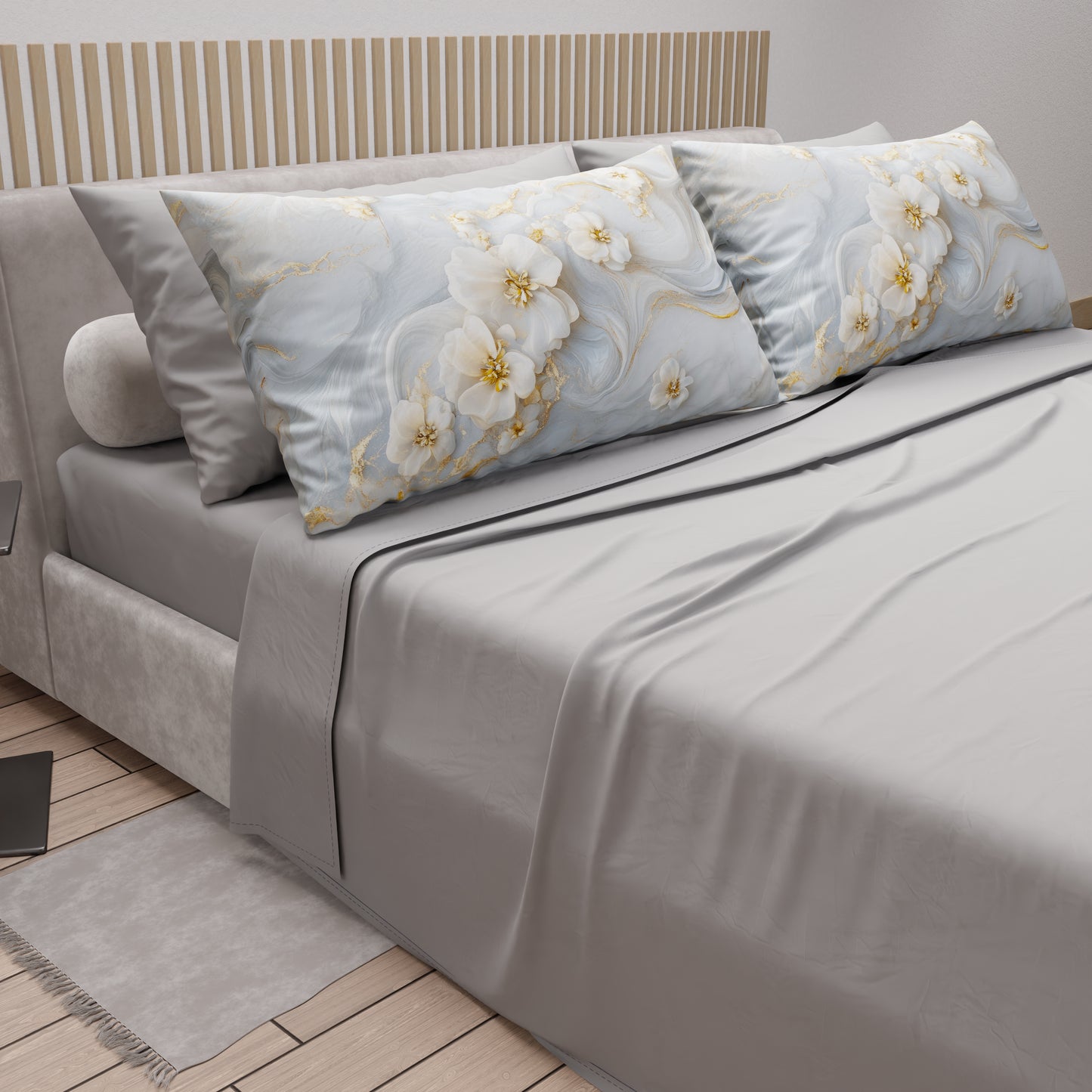 Lenzuola in Cotone, Completo Letto con Federe in Stampa Digitale Floreale 06-1