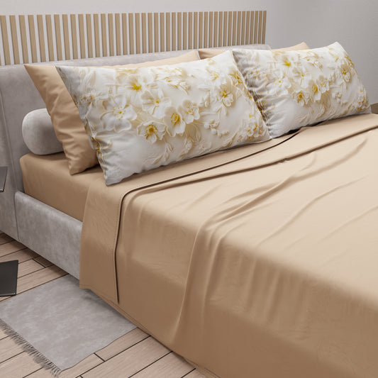 Lenzuola in Cotone, Completo Letto con Federe in Stampa Digitale Floreale 06-10