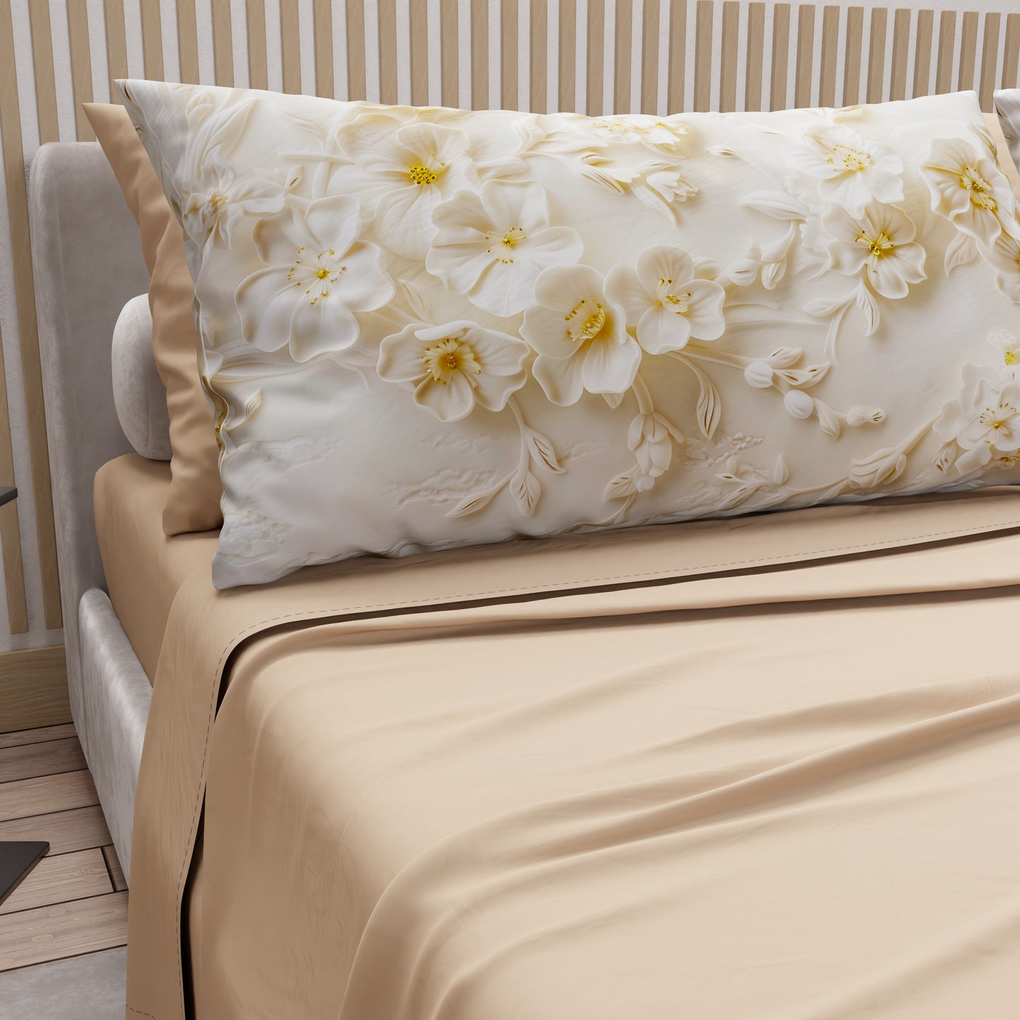 Lenzuola in Cotone, Completo Letto con Federe in Stampa Digitale Floreale 06-10