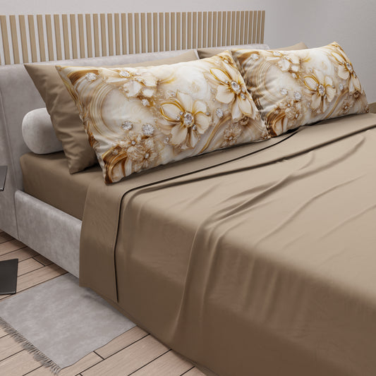 Lenzuola in Cotone, Completo Letto con Federe in Stampa Digitale Floreale 06-13