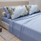 Draps en Coton, Parure de Lit avec Taies d'Oreiller en Impression Numérique Florale 06-15