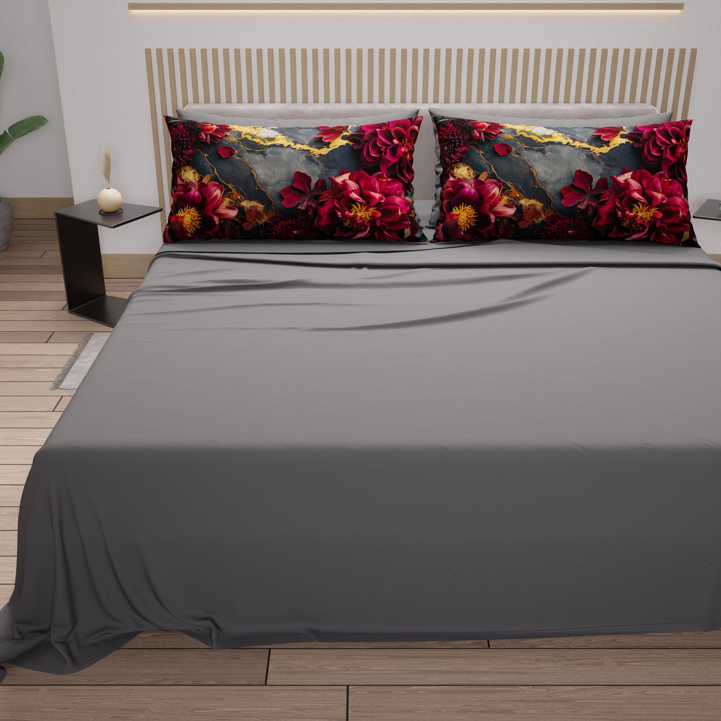 Lenzuola in Cotone, Completo Letto con Federe in Stampa Digitale Floreale 06-16