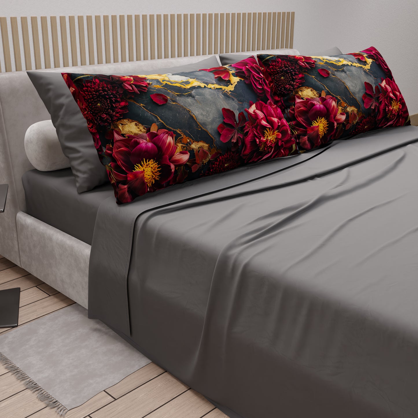 Lenzuola in Cotone, Completo Letto con Federe in Stampa Digitale Floreale 06-16