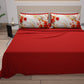 Draps en Coton, Parure de Lit avec Taies d'Oreiller en Impression Numérique Florale 06-2