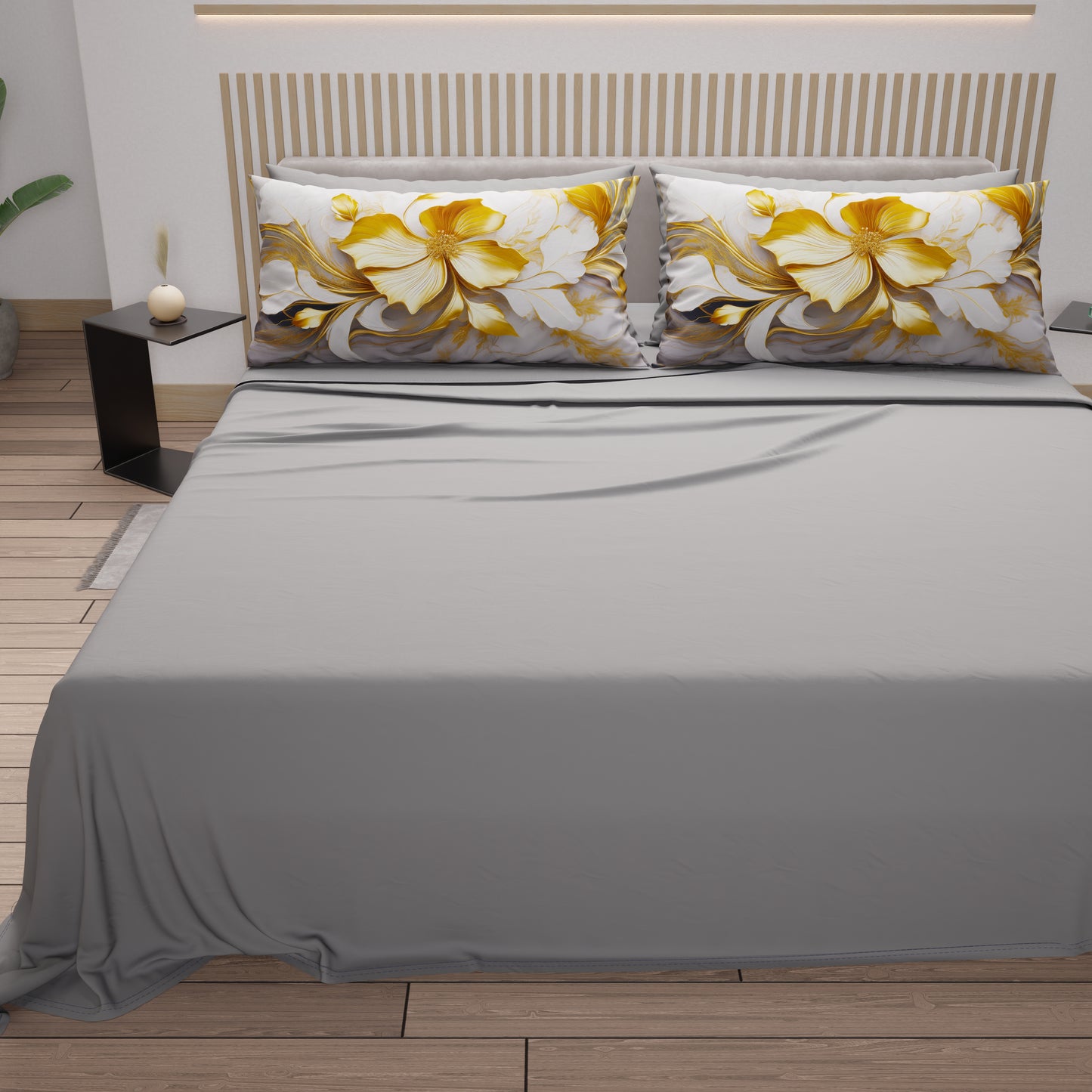 Lenzuola in Cotone, Completo Letto con Federe in Stampa Digitale Floreale 06-20