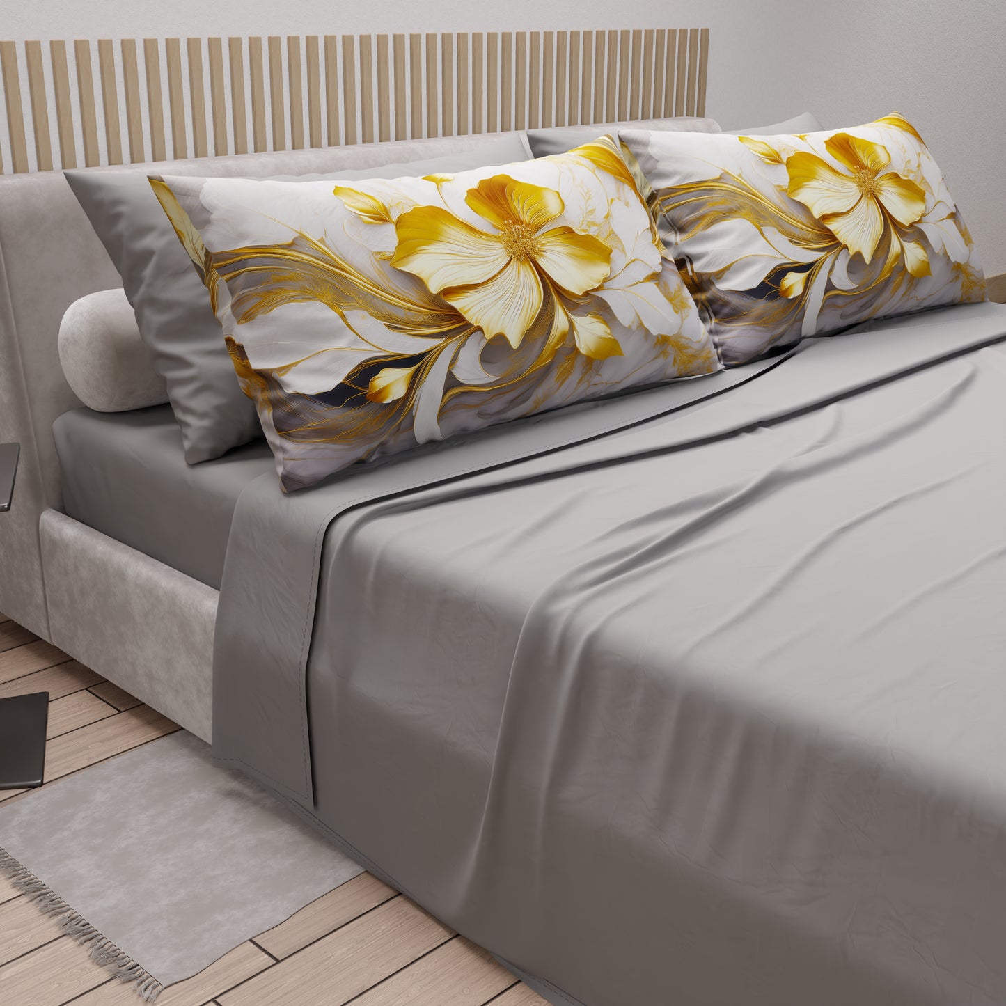 Lenzuola in Cotone, Completo Letto con Federe in Stampa Digitale Floreale 06-20