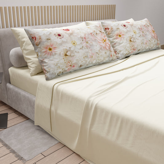Lenzuola in Cotone, Completo Letto con Federe in Stampa Digitale Floreale 06-21