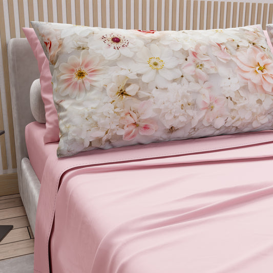 Lenzuola in Cotone, Completo Letto con Federe in Stampa Digitale Floreale 06-21