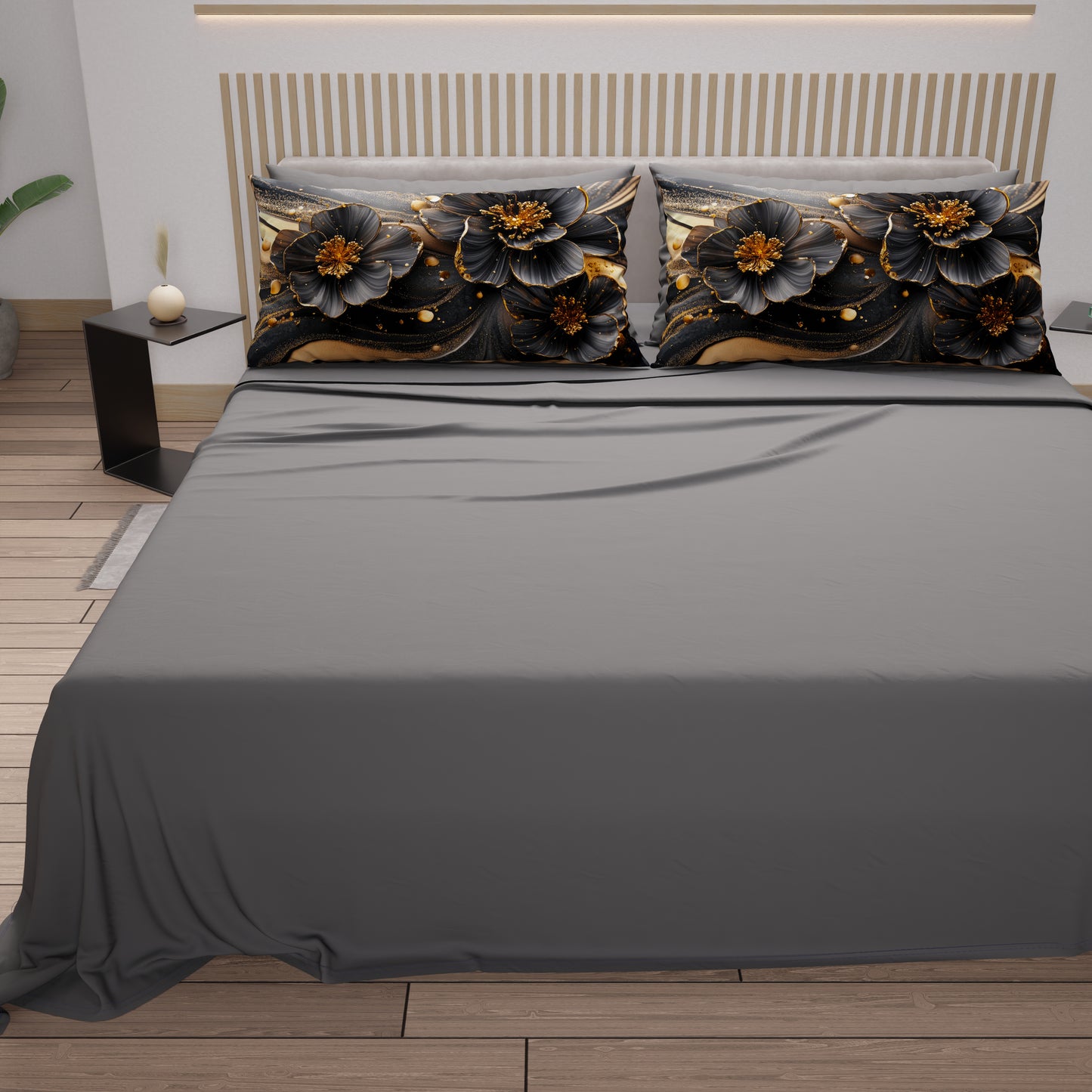Lenzuola in Cotone, Completo Letto con Federe in Stampa Digitale Floreale 06-22