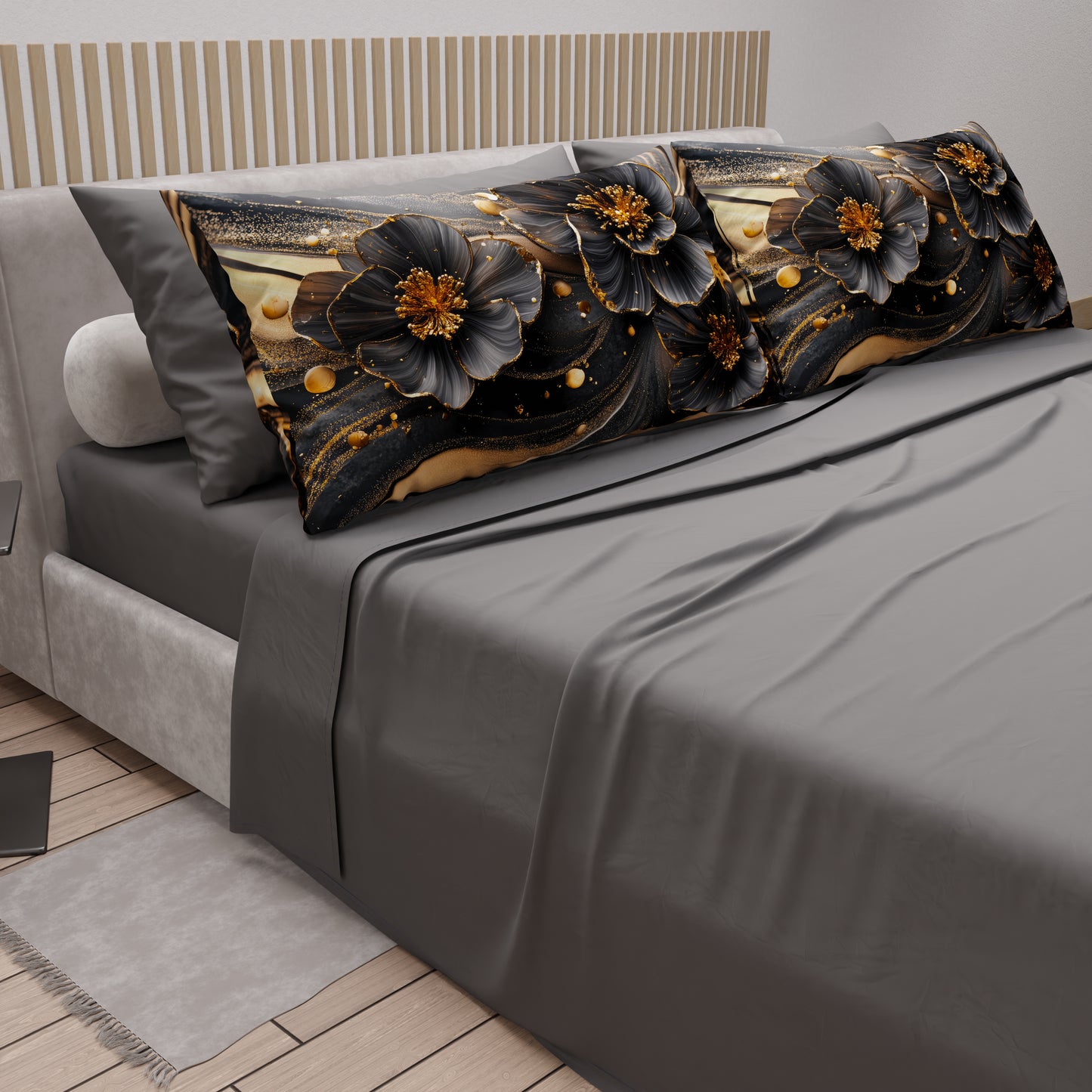 Lenzuola in Cotone, Completo Letto con Federe in Stampa Digitale Floreale 06-22