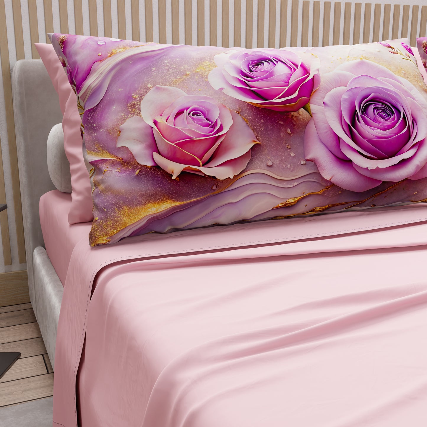 Lenzuola in Cotone, Completo Letto con Federe in Stampa Digitale Floreale 06-8