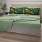 Draps en coton, parure de lit avec taies d'oreiller en impression numérique Tropical 06-1