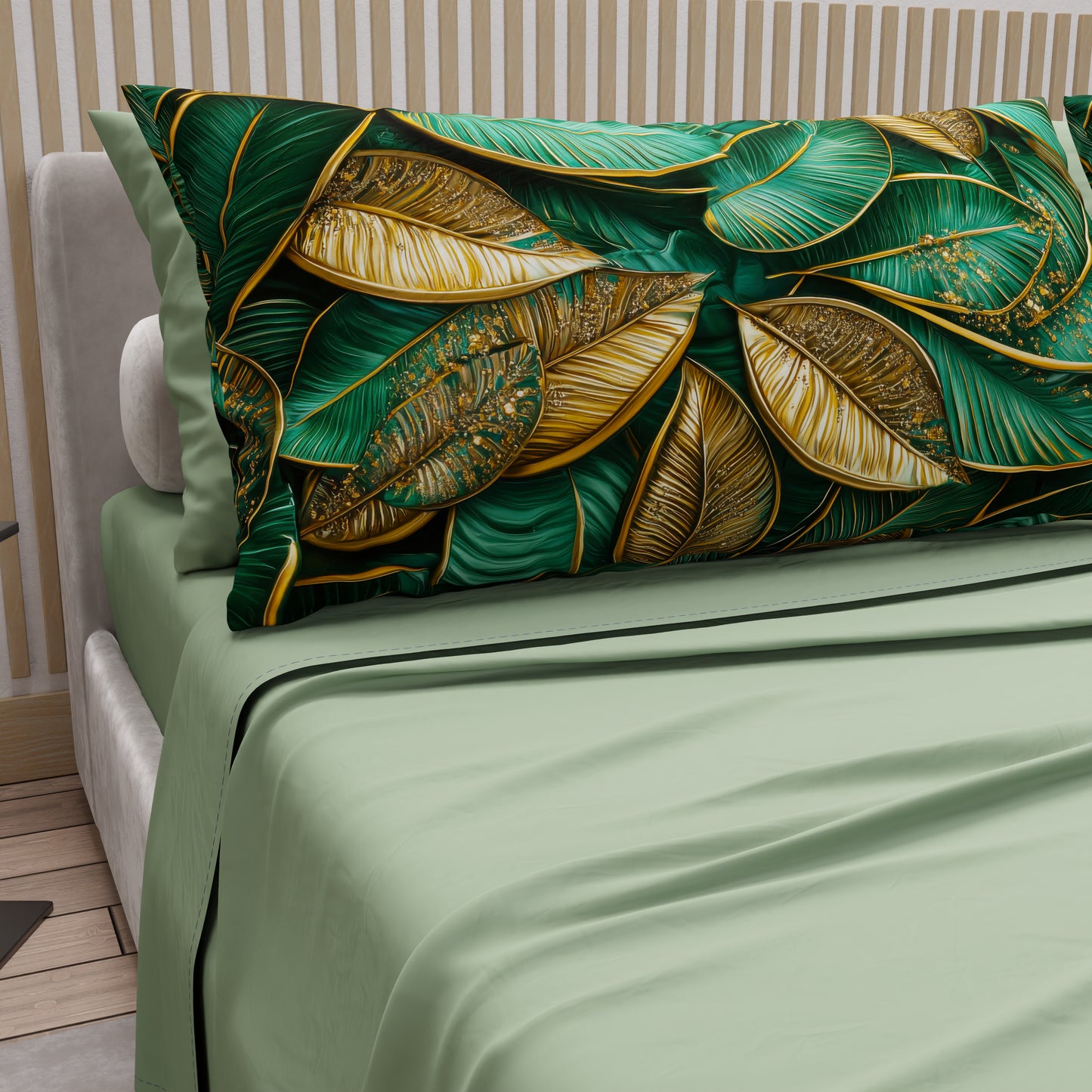 Draps en coton, parure de lit avec taies d'oreiller en impression numérique Tropical 06-1