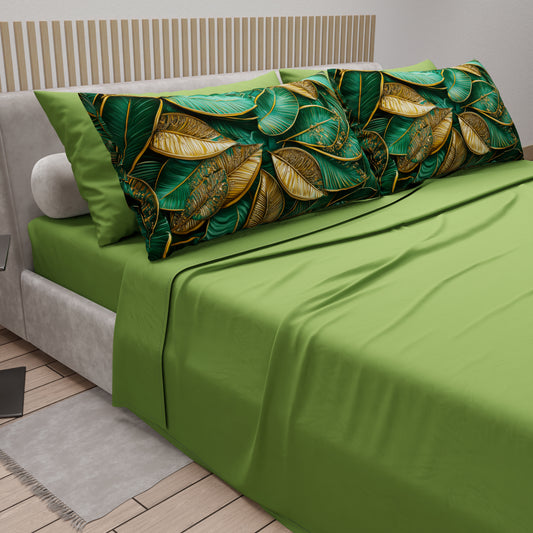 Lenzuola in Cotone, Completo Letto con Federe in Stampa Digitale Tropical 06-1