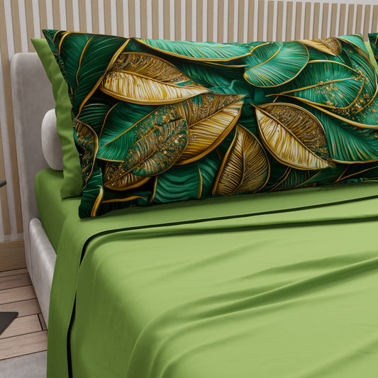 Lenzuola in Cotone, Completo Letto con Federe in Stampa Digitale Tropical 06-1