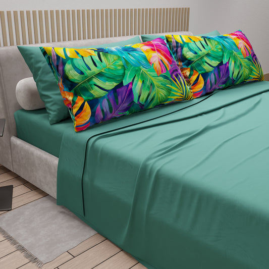 Lenzuola in Cotone, Completo Letto con Federe in Stampa Digitale Tropical 06-2