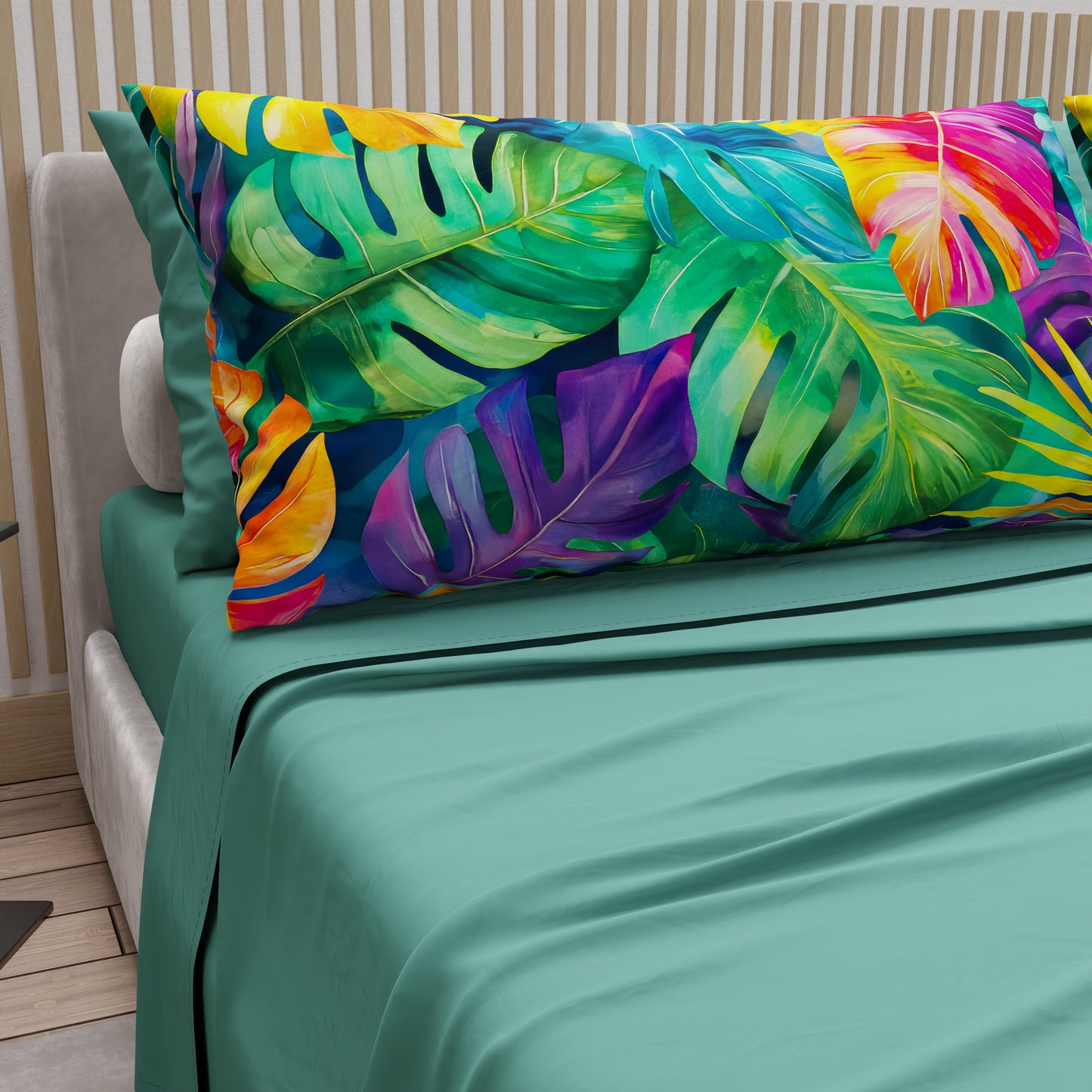 Lenzuola in Cotone, Completo Letto con Federe in Stampa Digitale Tropical 06-2