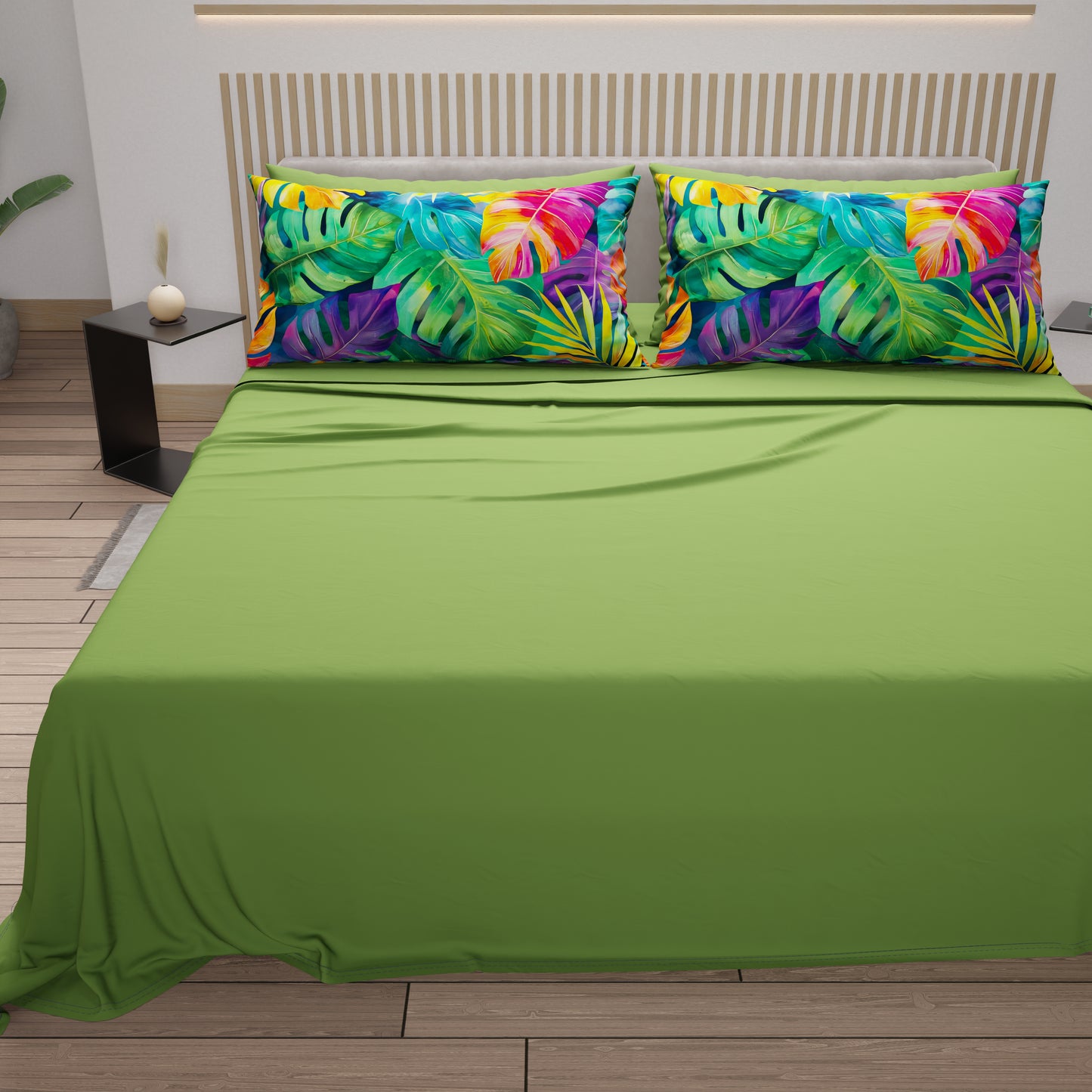 Lenzuola in Cotone, Completo Letto con Federe in Stampa Digitale Tropical 06-2