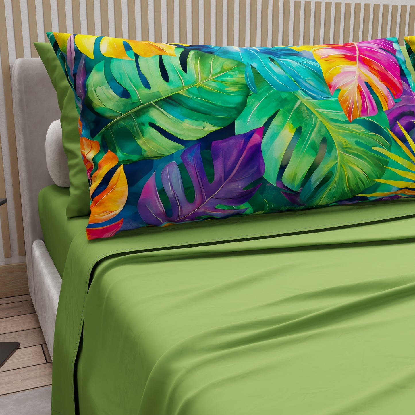 Lenzuola in Cotone, Completo Letto con Federe in Stampa Digitale Tropical 06-2