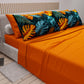 Draps en coton, parure de lit avec taies d'oreiller en impression numérique Tropical 06-3
