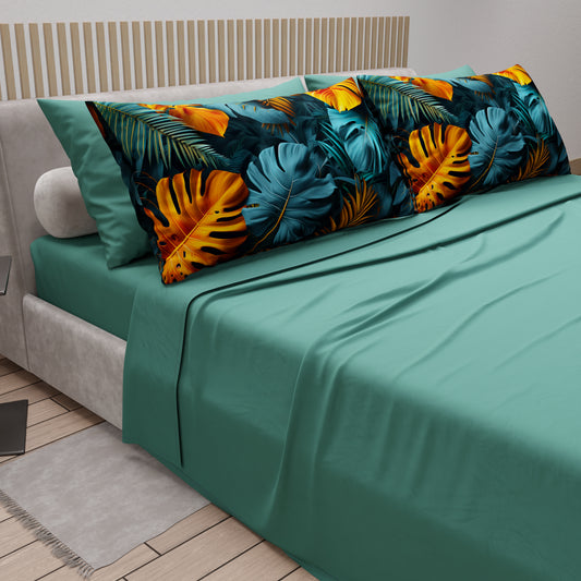 Lenzuola in Cotone, Completo Letto con Federe in Stampa Digitale Tropical 06-3