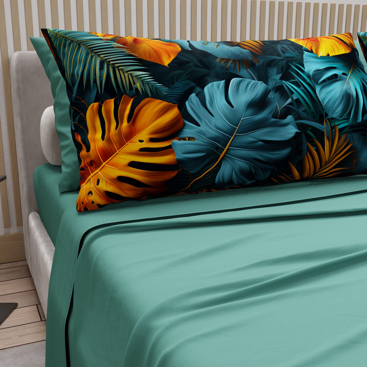 Lenzuola in Cotone, Completo Letto con Federe in Stampa Digitale Tropical 06-3
