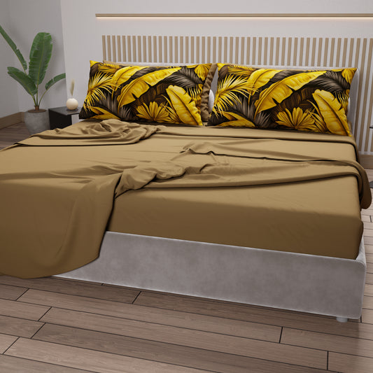 Lenzuola in Cotone, Completo Letto con Federe in Stampa Digitale Tropical 06-4