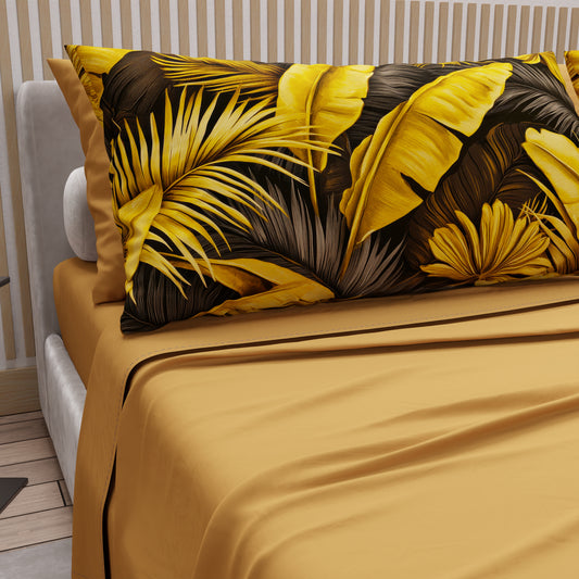 Lenzuola in Cotone, Completo Letto con Federe in Stampa Digitale Tropical 06-4