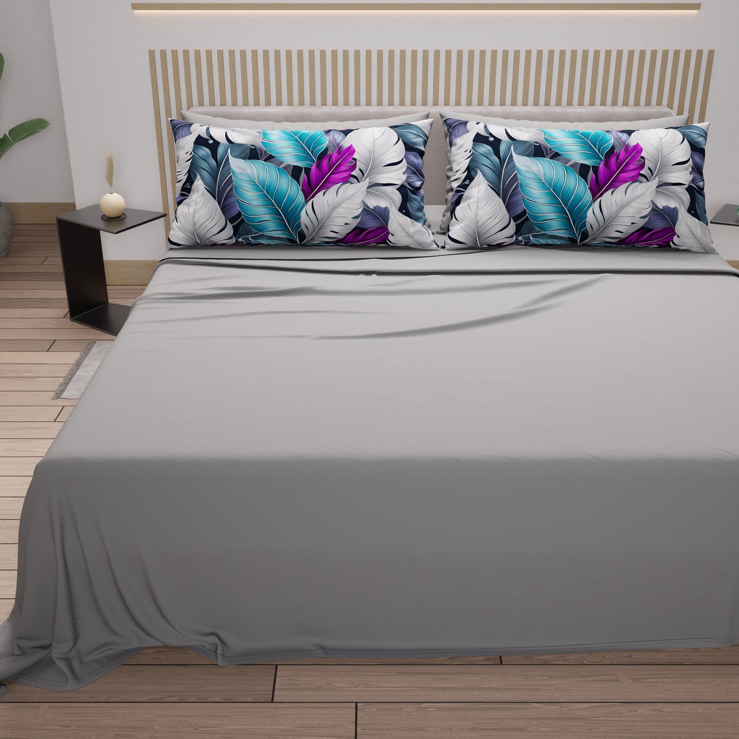 Lenzuola in Cotone, Completo Letto con Federe in Stampa Digitale Tropical 06-6