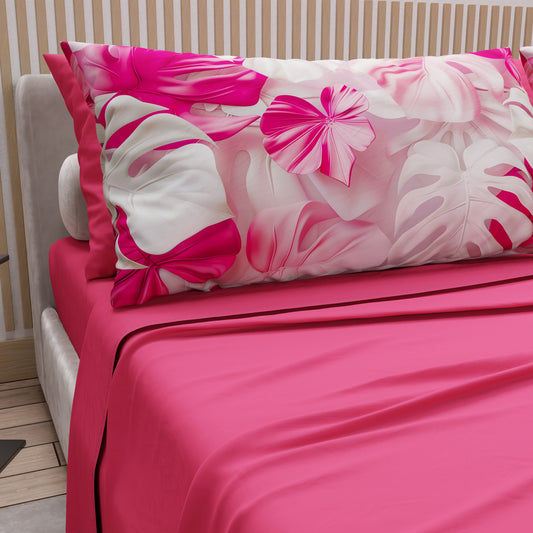 Lenzuola in Cotone, Completo Letto con Federe in Stampa Digitale Tropical 06-9