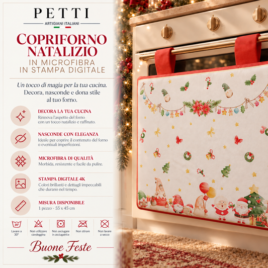 Housse de four de Noël pour cuisine en impression numérique Gnome
