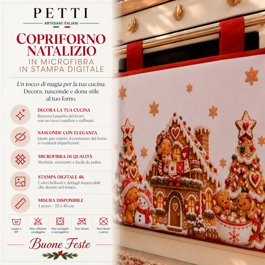 Copriforno Natalizio per Cucina in Stampa Digitale Marzapane